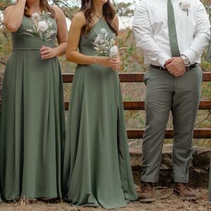 Azazie Bailey Eucalyptus Dress A2